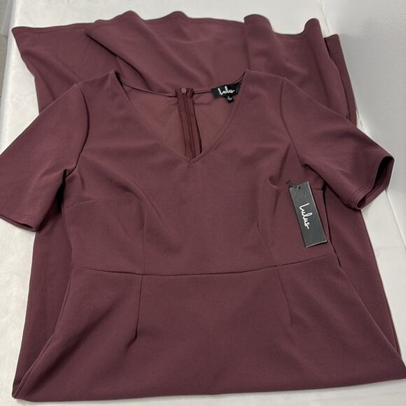 Lulus purple short sleeve Maxi dress sz L v-neck low- high mermaid dress NWT - Picture 13 of 13